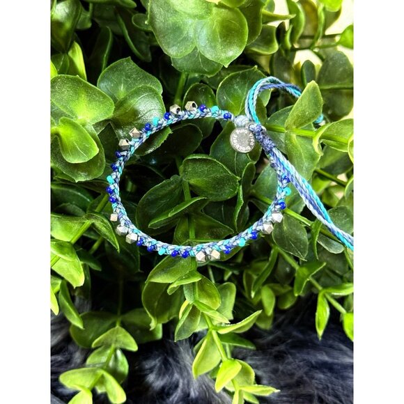 Pura Vida Braid with Blue/Silver Beads Bracelet - Picture 2 of 4